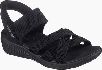 Skechers Womens Skechers Arya - Cooling Off Polyester Womens Black Sandals - Size: 4