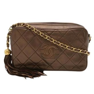 Chanel Pre-owned Cross Body Bags, female, Brown, Size: ONE SIZE Pre-owned Matelasse Leather Shoulder Bag