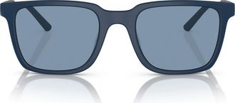 Oliver Peoples x Roger Federer Mr. Federer 55mm Rectangular Sunglasses in Semi-Matte Blue Ash /Marine at Nordstrom