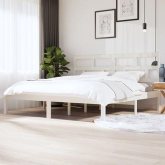 vidaXL Vidaxl - Estructura De Cama Madera Maciza De Pino Blanco 200x200 Cm