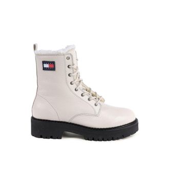 Tommy Hilfiger Beige Leather Ankle Womens Boots