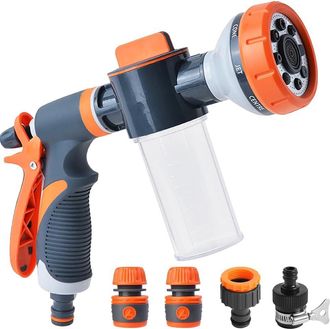 OEM Pistola Pulverizadora Para Jard&iacute;n, Con 8 Patrones De Pulverizaci&oacute;n Ajustables Y 4 Interfaces Para Lavar Coches, Jardines, Plantas Y Mascotas
