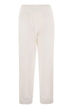 Brunello Cucinelli Brunello Cucinelli Womens Track Trousers In Light Cotton Fleece - Ivory - Size Medium