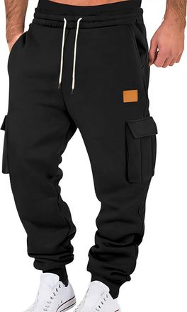 Generic Baggy Jogging Bottoms, Mens Training Trousers, Mens Leisure, Sports Trousers, Elastic Waist, Casual Trousers, Breathable Sweatpants with Drawstring, R