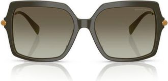 Michael Kors 55mm Square Sunglasses in Olive Smoke /Olive Gradient at Nordstrom