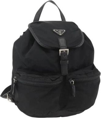 Prada Pre-owned Leren Rugzak - Dames - Vintage Rugzakken - Zwart - ONE Size - Leer - Vintage