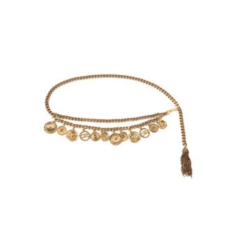 Elisabetta Franchi Accessoires, Dames, Geel, XS, Riem met Gelaste Kettingen