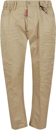 Dsquared2 Distressed Broeken - Heren - Straight fit broeken - Beige - 2XL - Katoen - Broeken