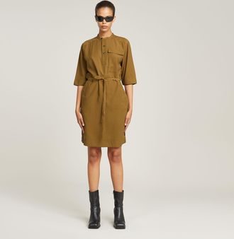 G-Star Womens G-Star RAW Fluid Dress - Beige Viscose - Size X-Large