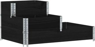 vidaXL Vidaxl - Arriate Elevado De 3 Niveles Madera Maciza Pino Negro 120x80 Cm