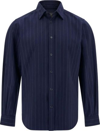 Boggi Milano pinstripe shirt - men - Cotton - L - Blue