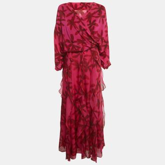 Carolina Herrera Pink Printed Silk Maxi Dress & Top Set