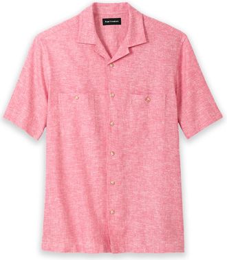 Paul Fredrick Slim Fit Linen Blend Solid Casual Shirt