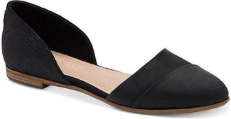 Toms Jutti Flats Womens US 7 Black Leather Comfort Slip-On Dorsay FZP443