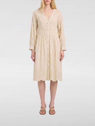 Momoni Long-Sleeved Cotton Voile Midi Shirtdress