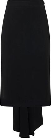 Moschino Asymmetrische midi-rok met hoge taille - Dames - Midirokken - Zwart - XL - Leer - Rokken