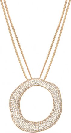 Ettika Womens Open Circle Pavè Necklace In Gold