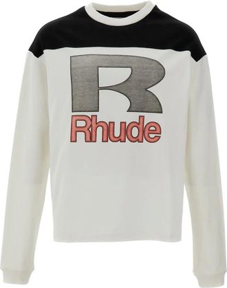 Rhude T-shirt girocollo a maniche lunghe in jersey - - Sweatshirts & Hoodies - Uomo - Multicolore - M