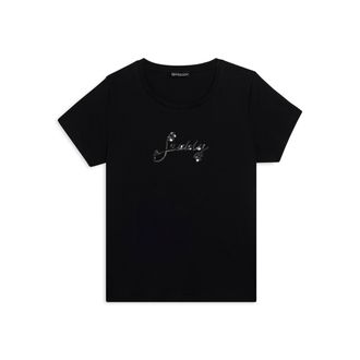 Freddy T-shirt in cotone Supima con logo in paillettes bicolore