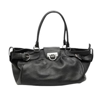 Ferragamo Pre-owned Handbags, female, Black, Size: ONE SIZE Pre-owned Leather Handbag