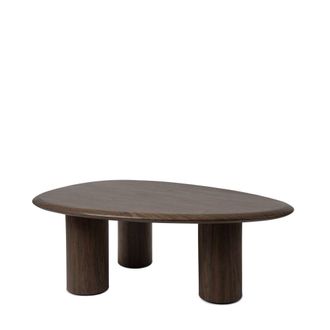 Koketto Home Mesa de centro en color nogal de dise&ntilde;o y patas cil&iacute;ndricas