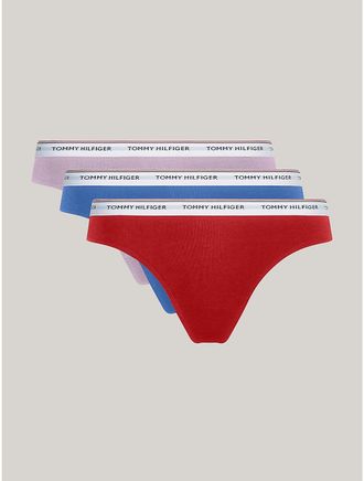 Tommy Hilfiger Womens Logo Mix Thong 3-Pack - Multi - XL