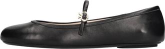 Gianvito Rossi Carla Ballet Flat - Dames - Ballerinas - Zwart - 41 EU - Leer - Schoenen