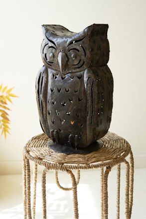 Kalalou Rustic Iron Owl Luminary