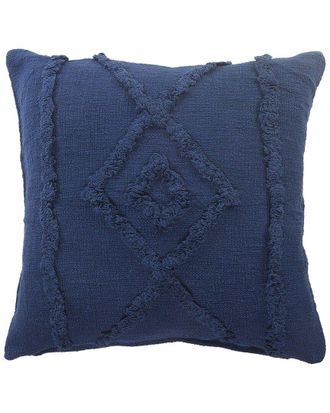 LR Home Shena Solid Decorative Diamond Bordered Throw Pillow