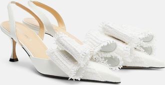 Mach & Mach Le Cadeau 65 raffia slingback pumps