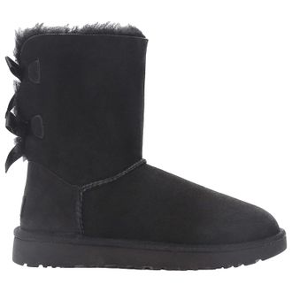 UGG Bailey Bow II Suede Womens Ankle Boots - Black - Size:UK 6