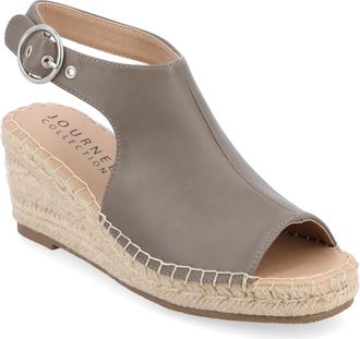 Journee Collection Women & apos;s Crew Medium and Wide Width Espadrille Wedge Sandals