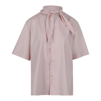 Plan C Shirt with neck knot - female - PLAN C - Shirts - Pink - XL - Blouses & Shirts