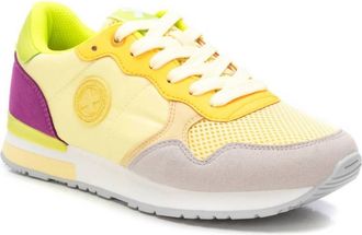 Xti Womens Lace Up Trainer Sneakers In Yellow