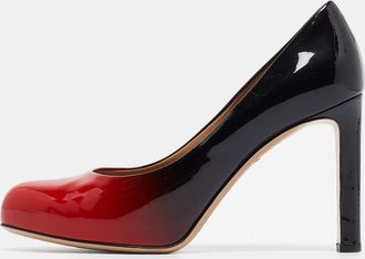 Ferragamo Red/black Ombre Patent Leather Platform Pumps