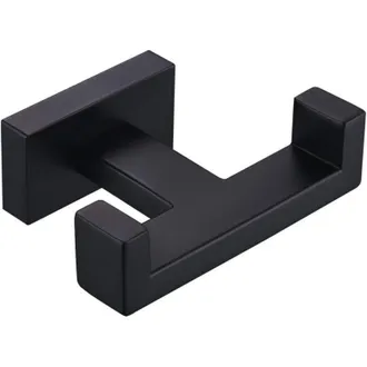 OEM Toallero Doble De Acero Inoxidable Negro Mate Para El Ba&ntilde;o, Soporte De Pared Para Albornoces Y Toallas - Crezuo