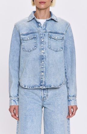 Pistola Denim Thea Shrunken Denim Shacket in Modena Vintage at Nordstrom, Size X-Small