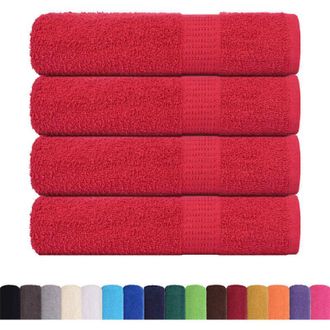 vidaXL Toallas De Mano 4 Uds Rojo 50x100 Cm 360 Gsm 100% Algod&oacute;n Vidaxl