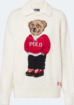 Polo Ralph Lauren Polo Bear intarsia linen and cotton sweater