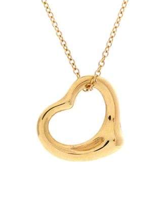 Tiffany & Co. Gold Elsa Peretti Open Heart Pendant Necklace (Authentic Pre- Loved)