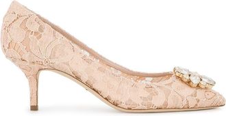 Dolce & Gabbana Lace Rainbow Pumps With Brooch Detailing Shoes