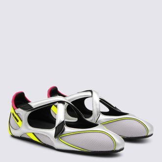 The Attico Womens Sneakers Silver-Fluo Upper Pu Pl; Sole El Silver/fluo