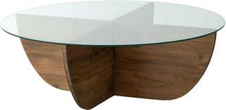 Dmora Mesa De Caf&eacute; Dpere, Mesa De Centro Baja, Revistero Para Sof&aacute;, Estante De La Sala De Estar, 90x90h30 Cm, Nuez - Dmora