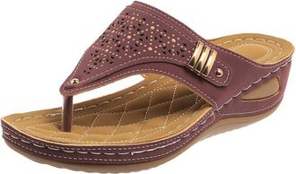 Generic Sandals Women Dressy Summer Flat Flip Flops Slip On Recovery Plantar Fasciitis Flip Flops for Women Outdoor Walking Beach Ladies Arch Support Summer T