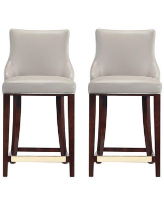 Manhattan Comfort Modern Set of 2 Shubert Upholstered Counter Stools