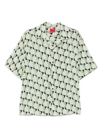 HUGO BOSS abstract-print shirt - men - Viscose - S - Green