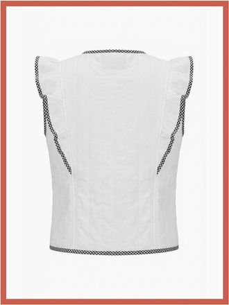 Nooki Design Womens Aster Padded Frill Gilet - White - Size: 10/8