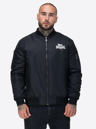Lonsdale Bomberjacke LONSDALE LUDFORD, Herren, Gr. XL, schwarz, wei&szlig;, Obermaterial: 100% Polyamid, Jacken Bomberjacke