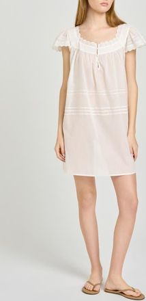 Wayf x Hannah Lovey Porter Bianca Eyelet Detail Cotton Minidress (Nordstrom Exclusive) in Ivory at Nordstrom, Size X-Large