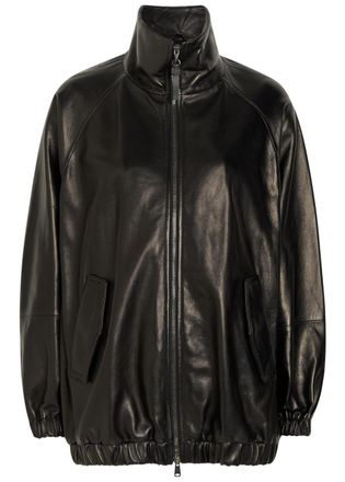 Brunello Cucinelli Funnel-neck Leather Jacket - Black - 42 (UK10 / S)